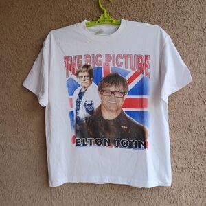 Vtg 90s Elton John The Big Picture Tour Bootleg Rap Tee T-Shirt Size XL Men RARE